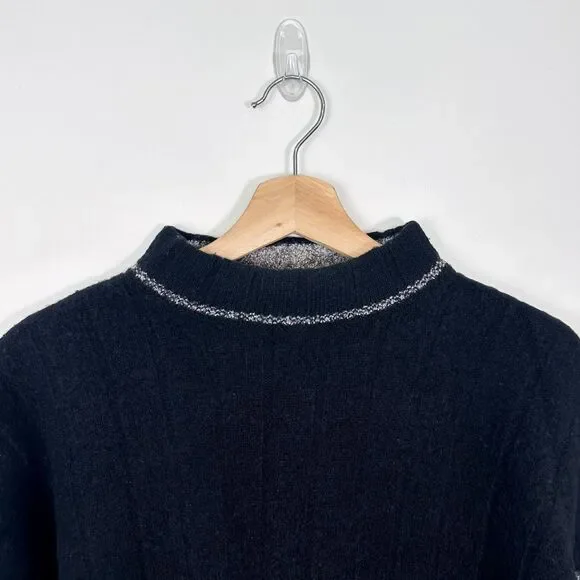 Vintage Highland Glen Made in Scotland Pure New Wool Sweater Sz Small Mock Neck - Picture 2 of 8